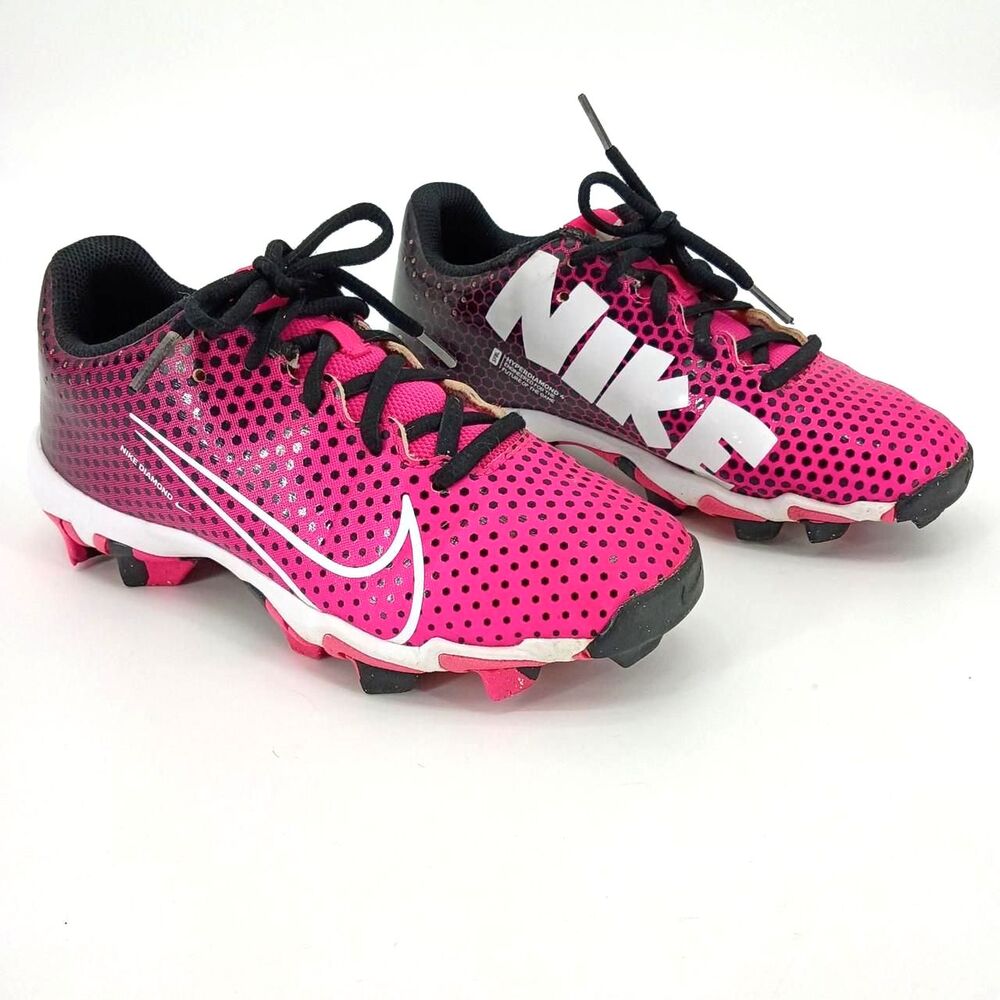 Nike Hyperdiamond 4 Keystone Pink Black Softball Cleats Y2K Athletic 3.5Y